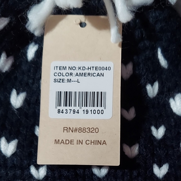 Beanie Kids Hat Size M-L American Knit Hat Warm Winter Pom pom New Unisex - Picture 6 of 10